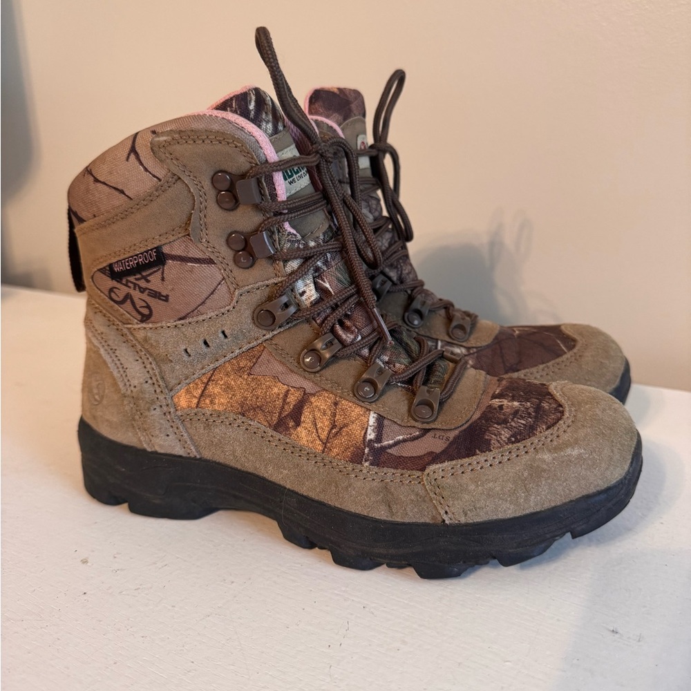 Waterproof Brown Camouflage Hiking Boots